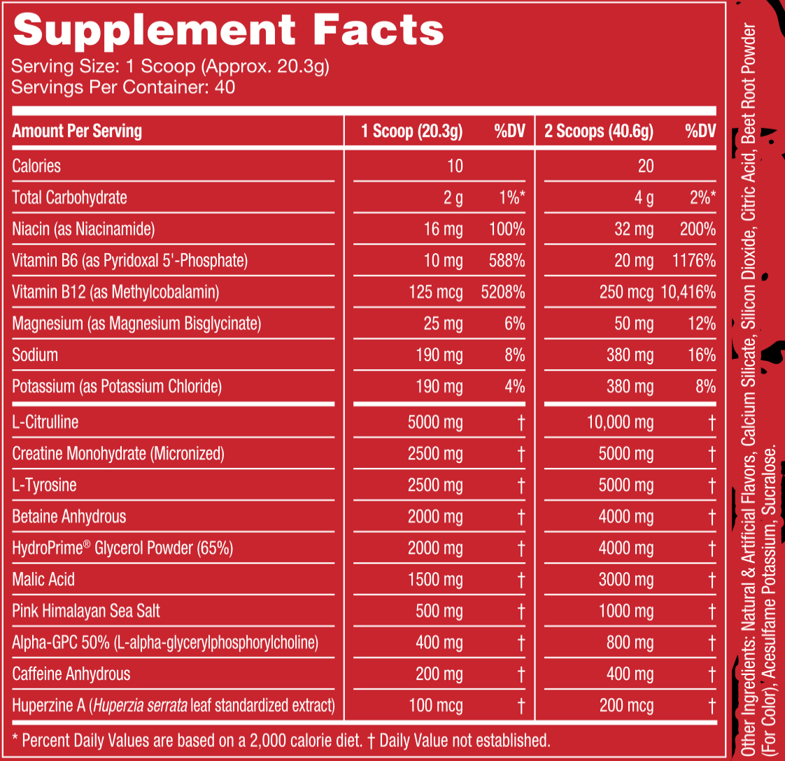 Fruit Punch Supplement Facts