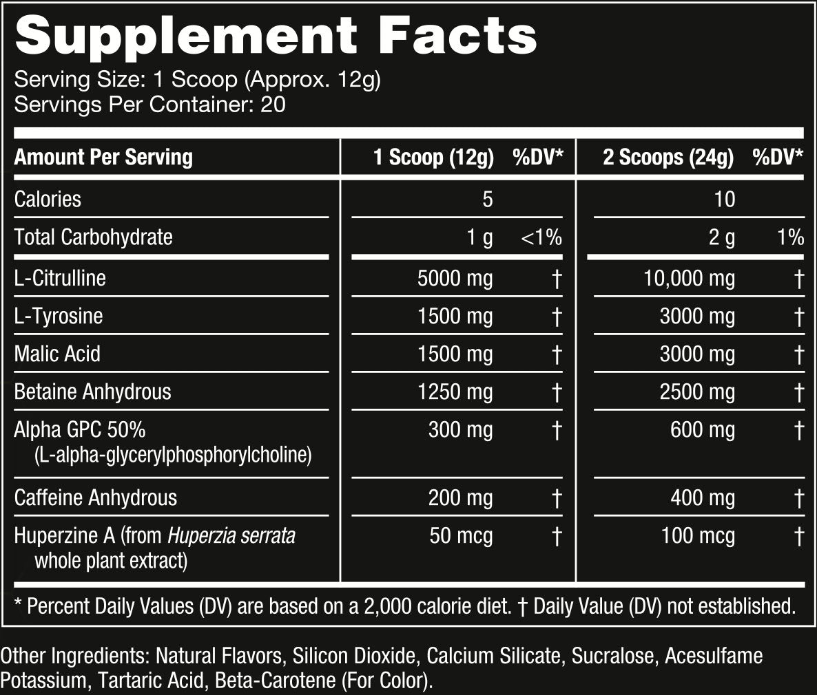 White Gummy Bear / 20 Servings Supplement Facts