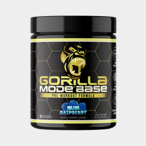 Gorilla Mode Base pre-workout, Blue Raspberry flavor, 20-scoop