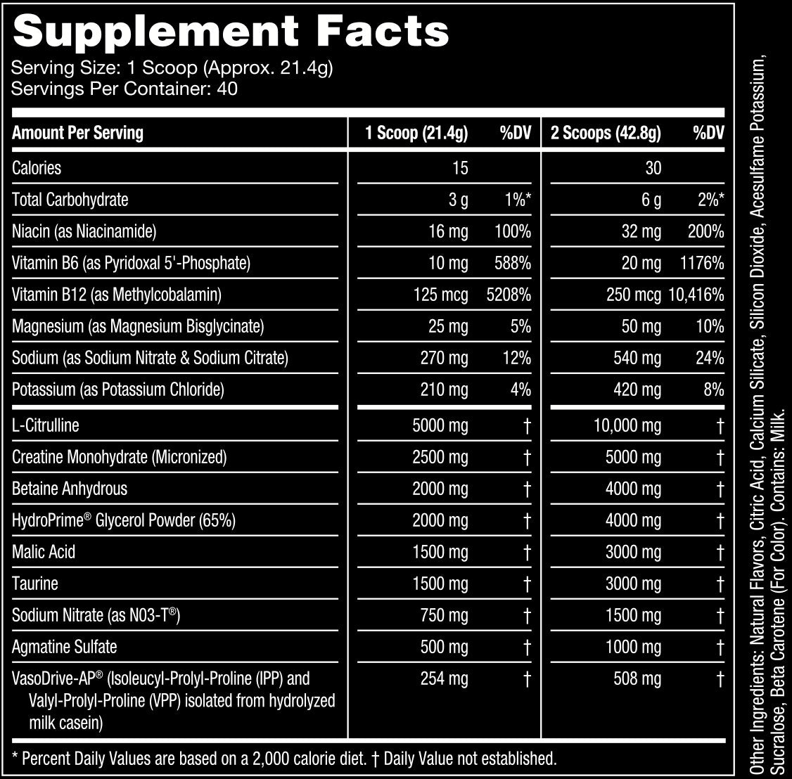 Orange Ice Dream Supplement Facts