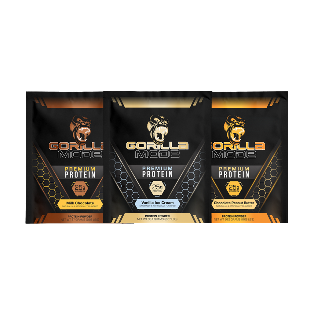Gorilla Mode Premium Whey Protein - Chocolate / 25 Grams of Whey Protein  Isolate & Concentrate/Recover and Build Muscle (30 Servings)