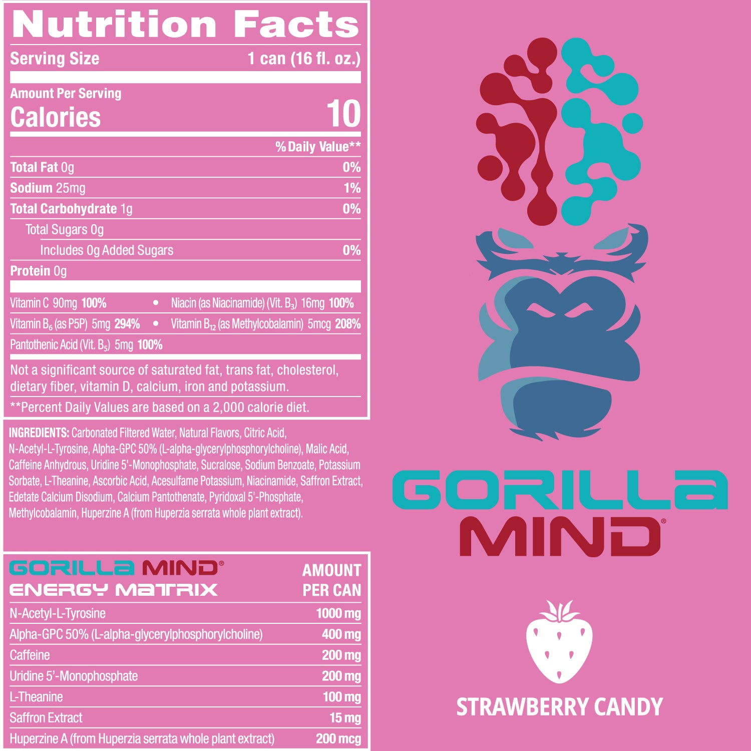 Energy Drink - Black Cherry Vanilla (12 Drinks , 12 Fl Oz. Each) by Gorilla  Mind at the Vitamin Shoppe