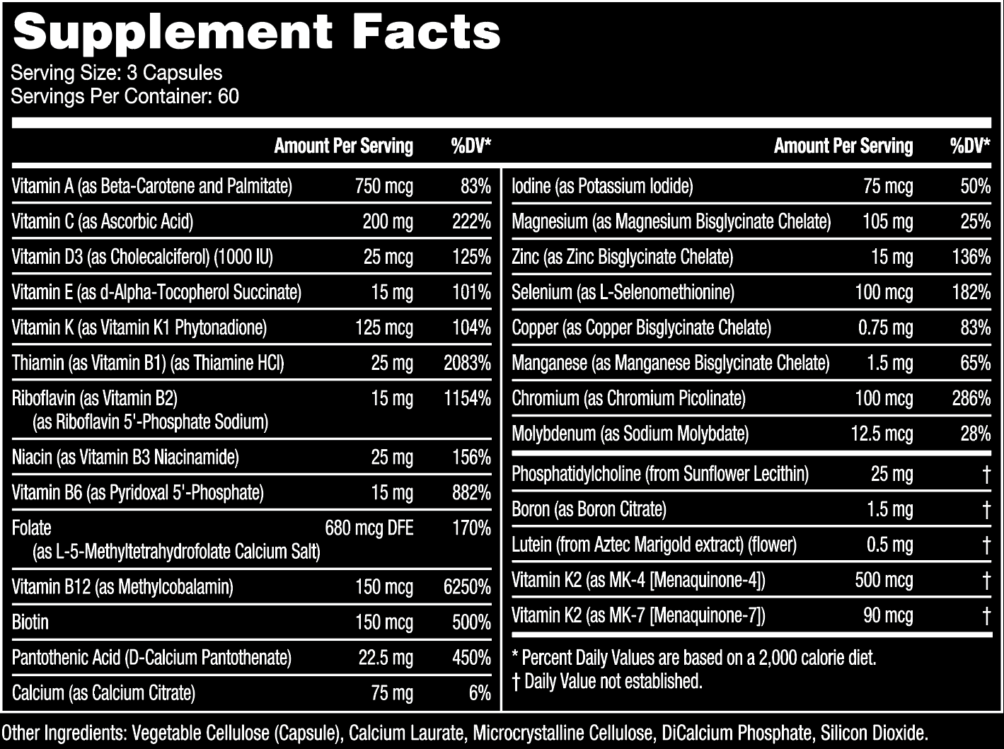 60 Servings Supplement Facts